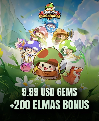 Legend of Mushroom 9.99 USD Gems + 200 Elmas