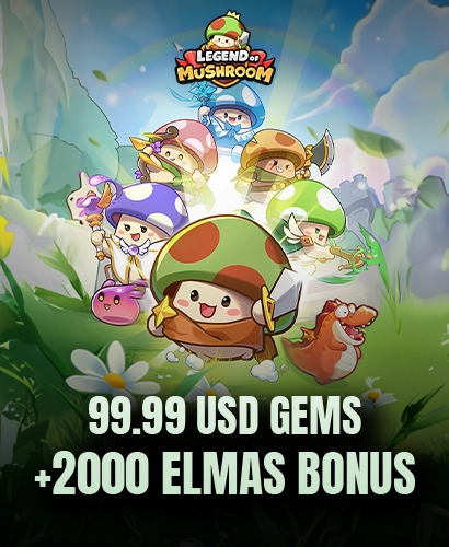 Legend of Mushroom 99.99 USD Gems + 2000 Elmas