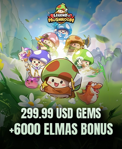 Legend of Mushroom 299.99 USD Gems + 6000 Elmas