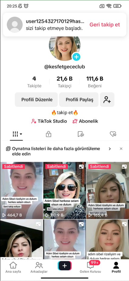 21bin takipçili kadın tiktok hesabı