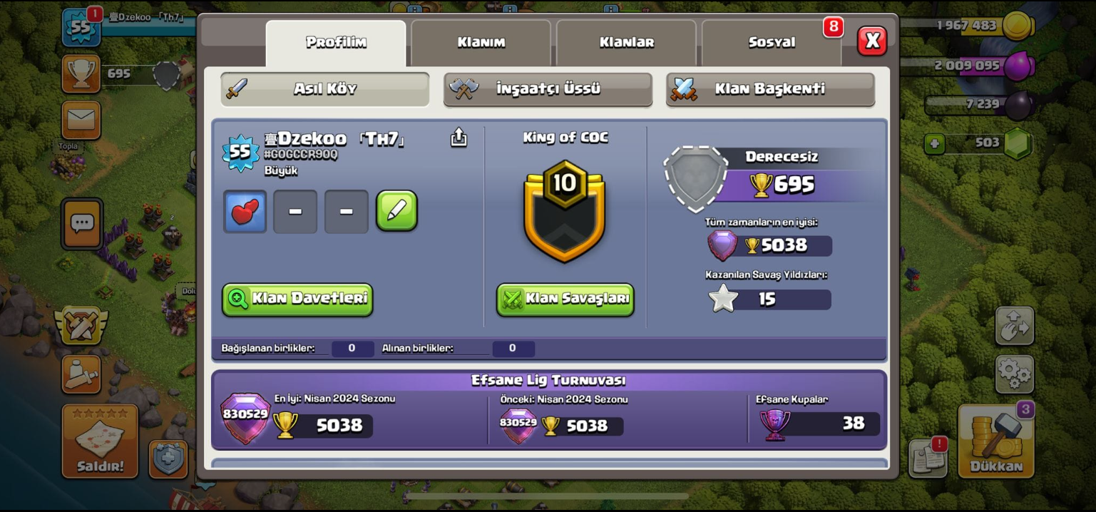 Th7 Efsane Lig 5038 Kupa Efsane Hesap